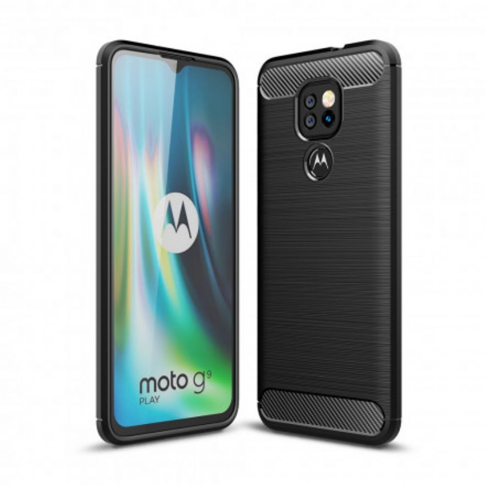 Hülle Für Moto G9 Play Gebürstete Kohlefaser