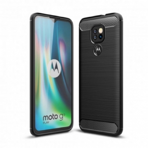 Hülle Für Moto G9 Play Gebürstete Kohlefaser