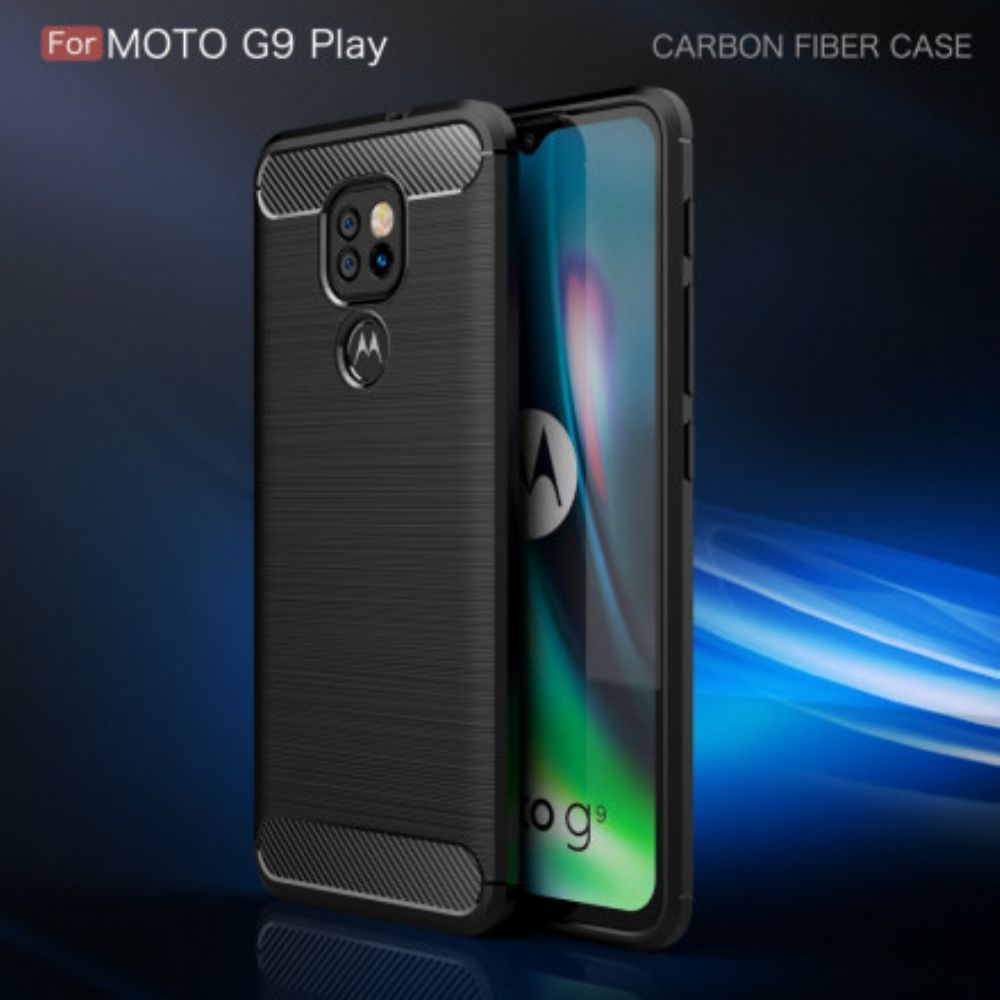 Hülle Für Moto G9 Play Gebürstete Kohlefaser