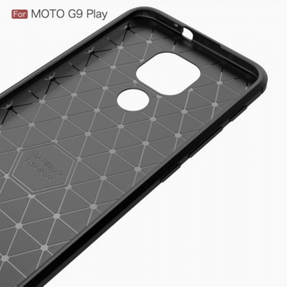 Hülle Für Moto G9 Play Gebürstete Kohlefaser