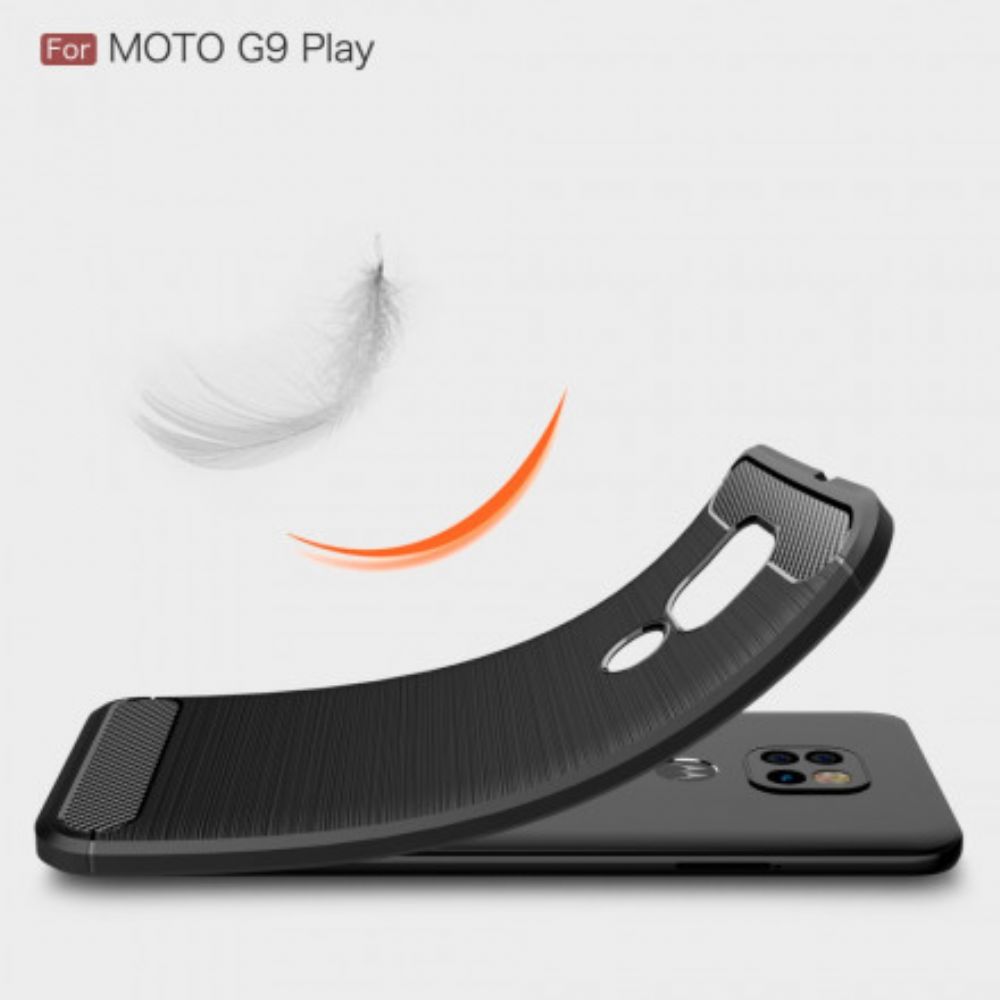 Hülle Für Moto G9 Play Gebürstete Kohlefaser