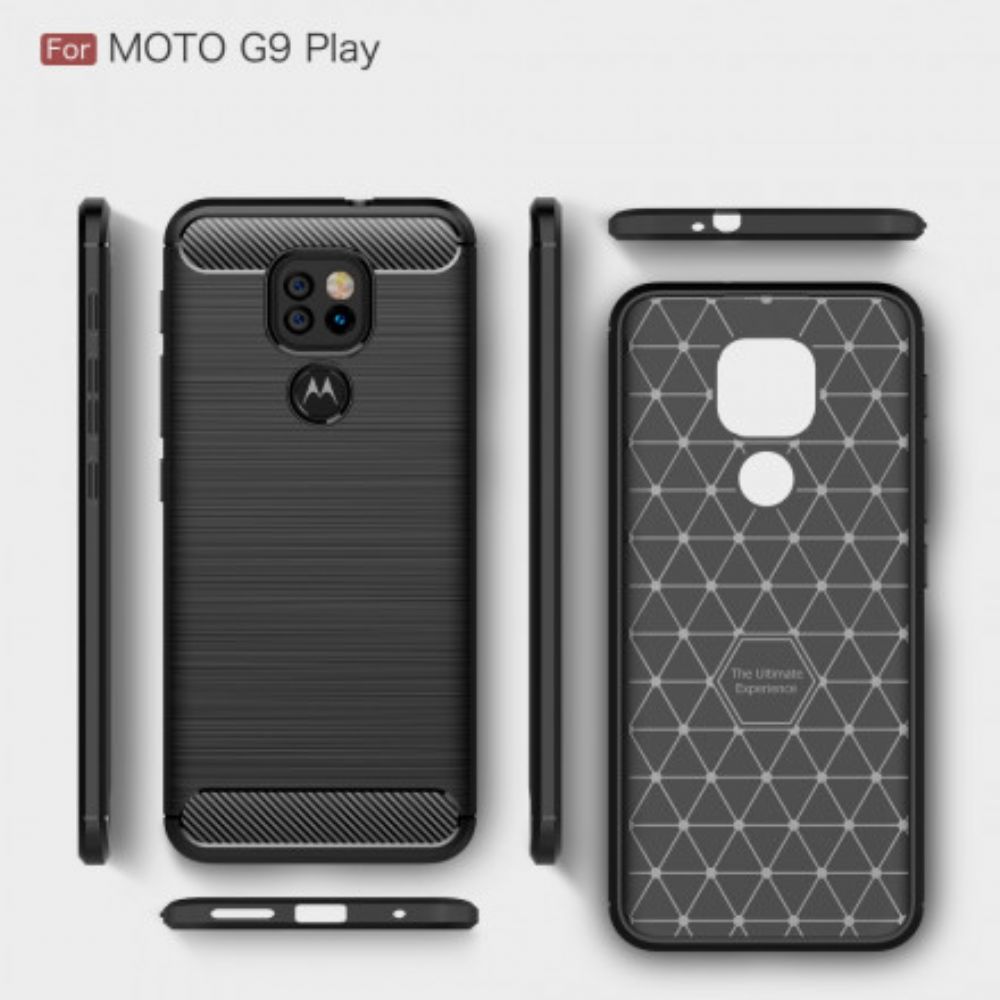 Hülle Für Moto G9 Play Gebürstete Kohlefaser