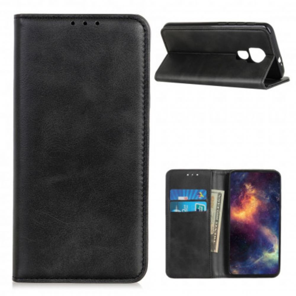 Schutzhülle Für Moto G9 Play Flip Case Spaltleder