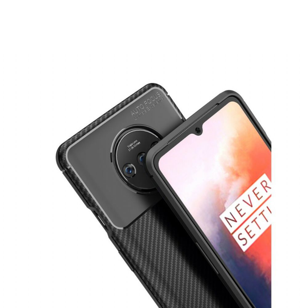 Hülle Für OnePlus 7T Flexible Kohlefaserstruktur