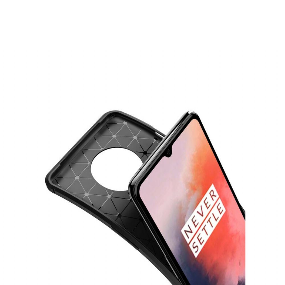 Hülle Für OnePlus 7T Flexible Kohlefaserstruktur