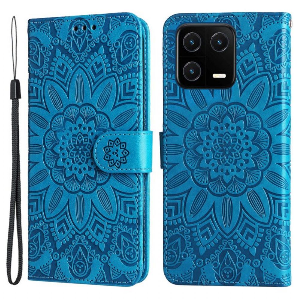 Flip Case Für Xiaomi 13 Mandala-sonne Mit Schlüsselband