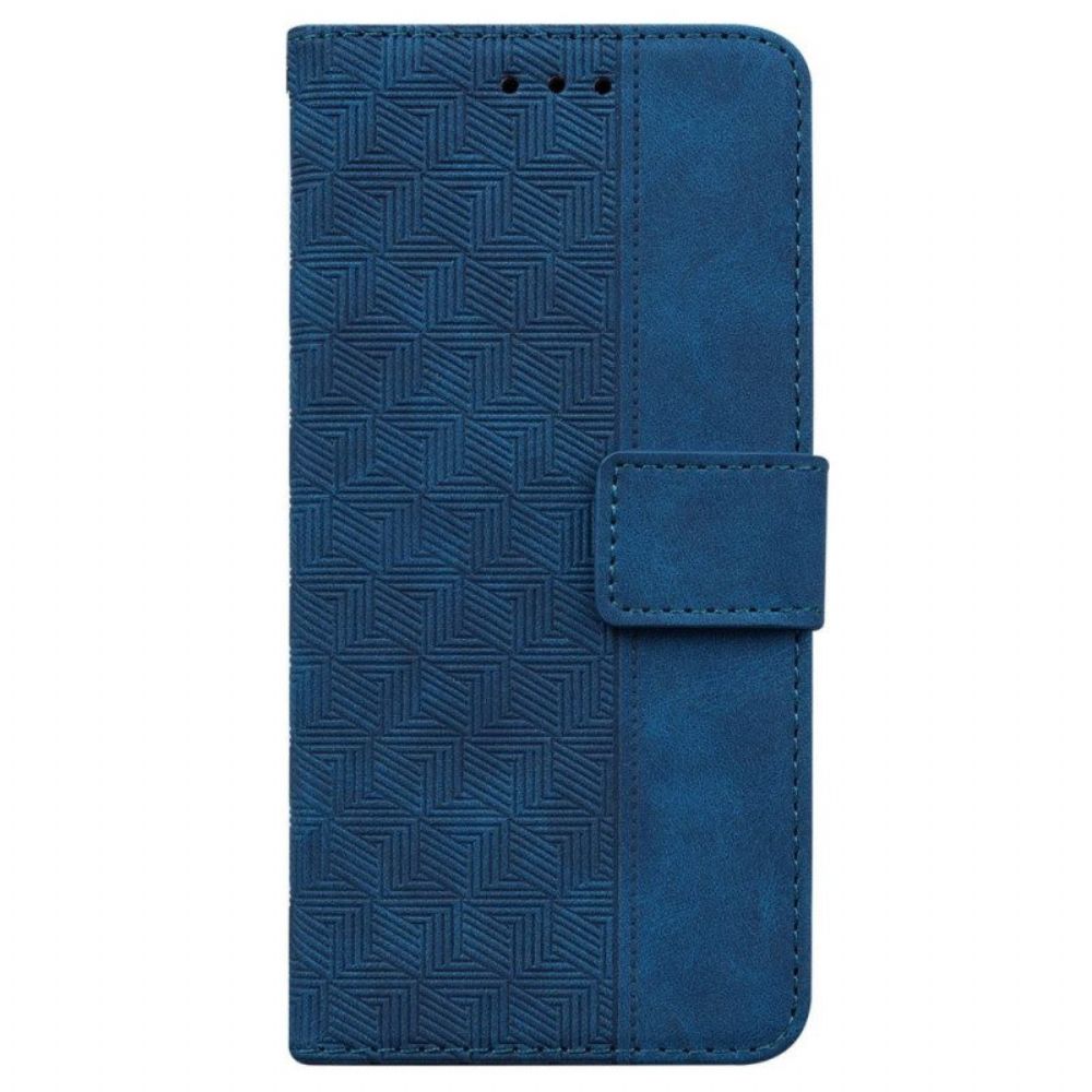 Flip Case Für Xiaomi 13 Mit Kordel Riemchenmuster