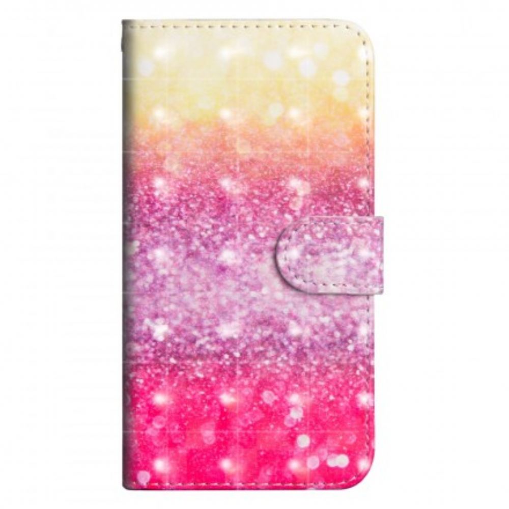 Flip Case Für Huawei Y6 2024 / Honor 8A Magentafarbener Glitzerverlauf