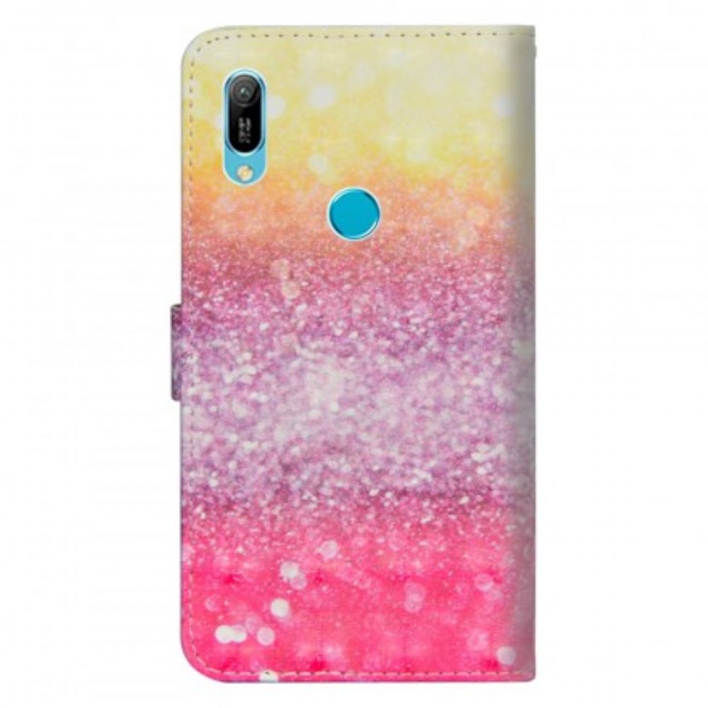 Flip Case Für Huawei Y6 2024 / Honor 8A Magentafarbener Glitzerverlauf