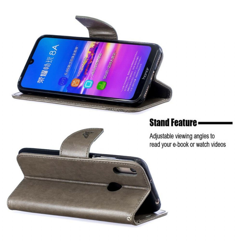 Flip Case Für Huawei Y6 2024 / Honor 8A Flip Case Schmetterlinge Und Schräge Klappe