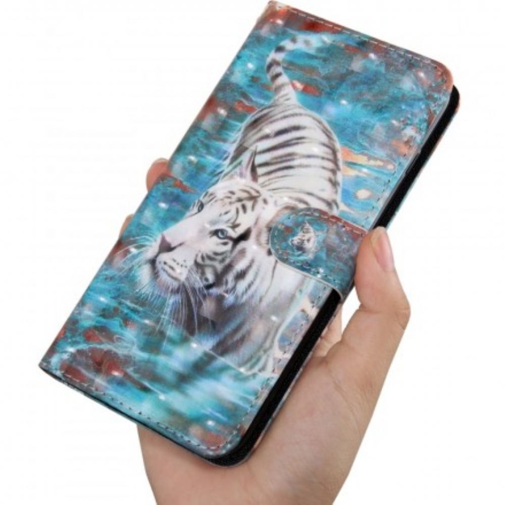 Flip Case Für Huawei Y6 2024 / Honor 8A Tiger Im Wasser