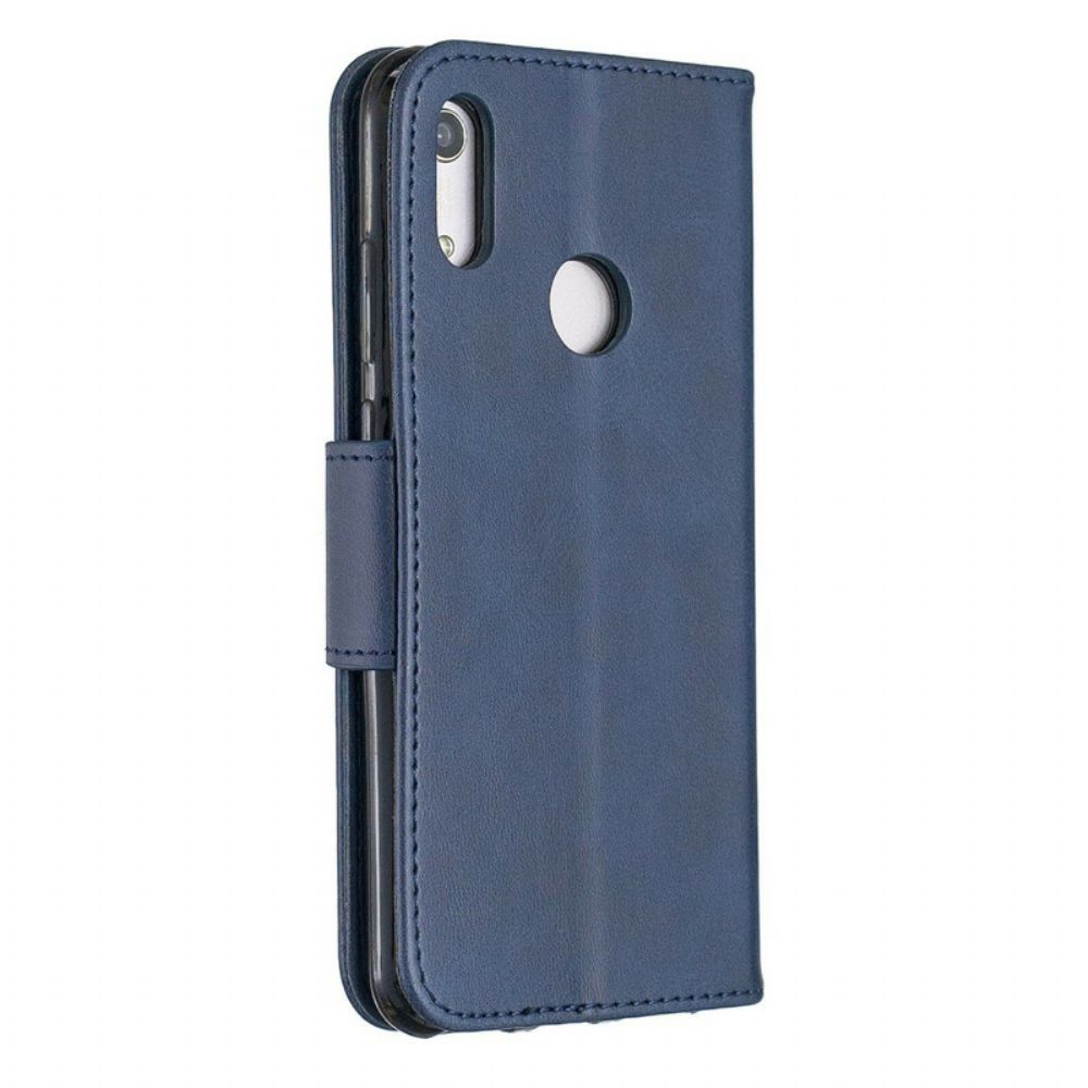 Lederhüllen Für Huawei Y6 2024 / Honor 8A Flip Case Glatte Schräge Klappe