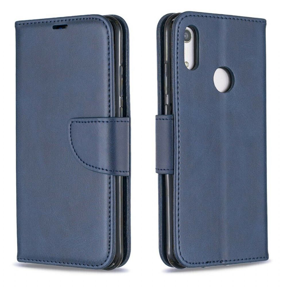 Lederhüllen Für Huawei Y6 2024 / Honor 8A Flip Case Glatte Schräge Klappe