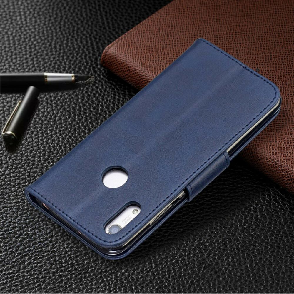 Lederhüllen Für Huawei Y6 2024 / Honor 8A Flip Case Glatte Schräge Klappe