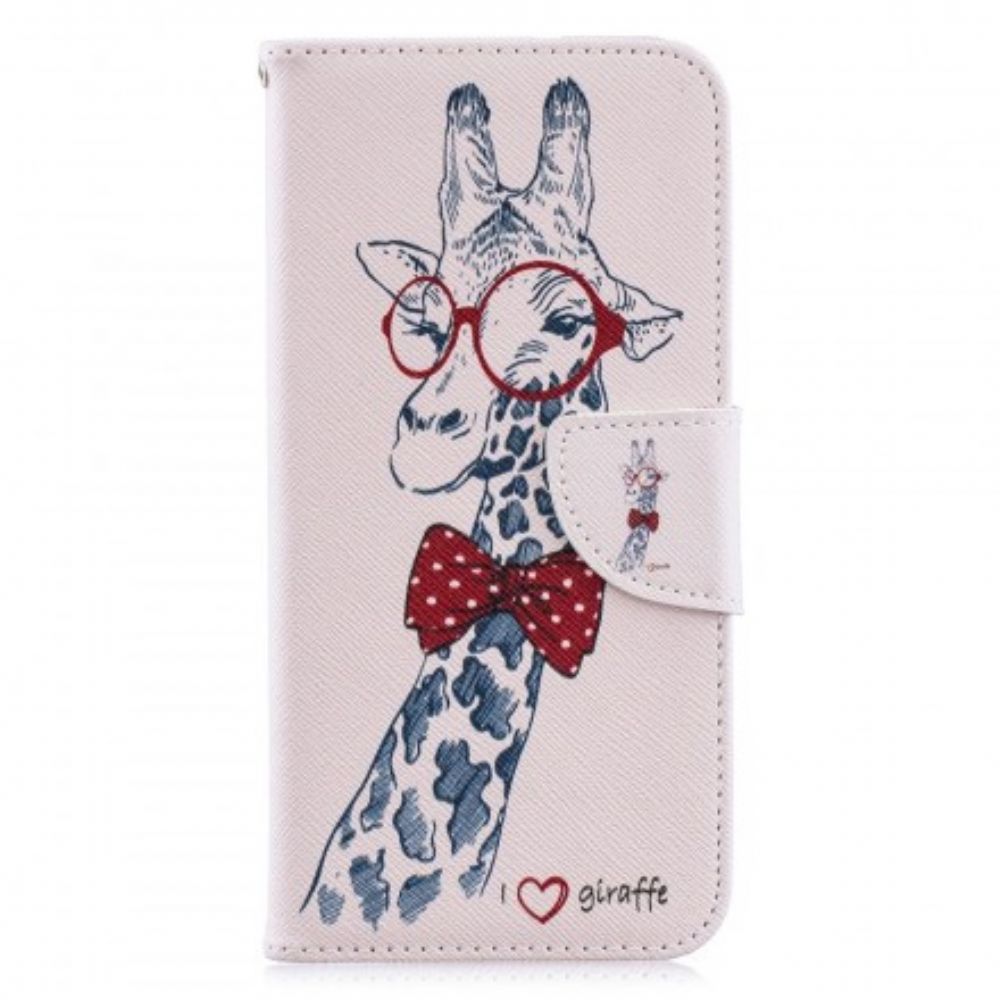 Lederhüllen Für Huawei Y6 2024 / Honor 8A Nerdige Giraffe