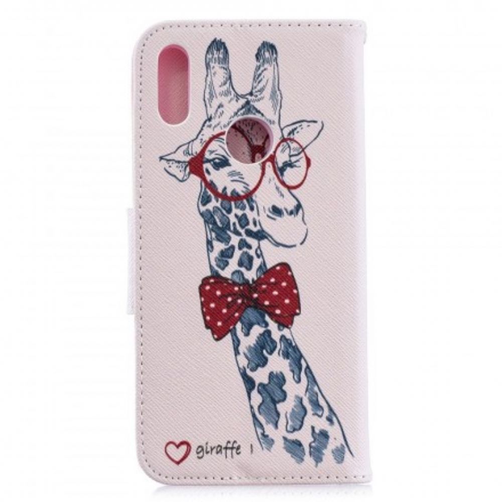 Lederhüllen Für Huawei Y6 2024 / Honor 8A Nerdige Giraffe