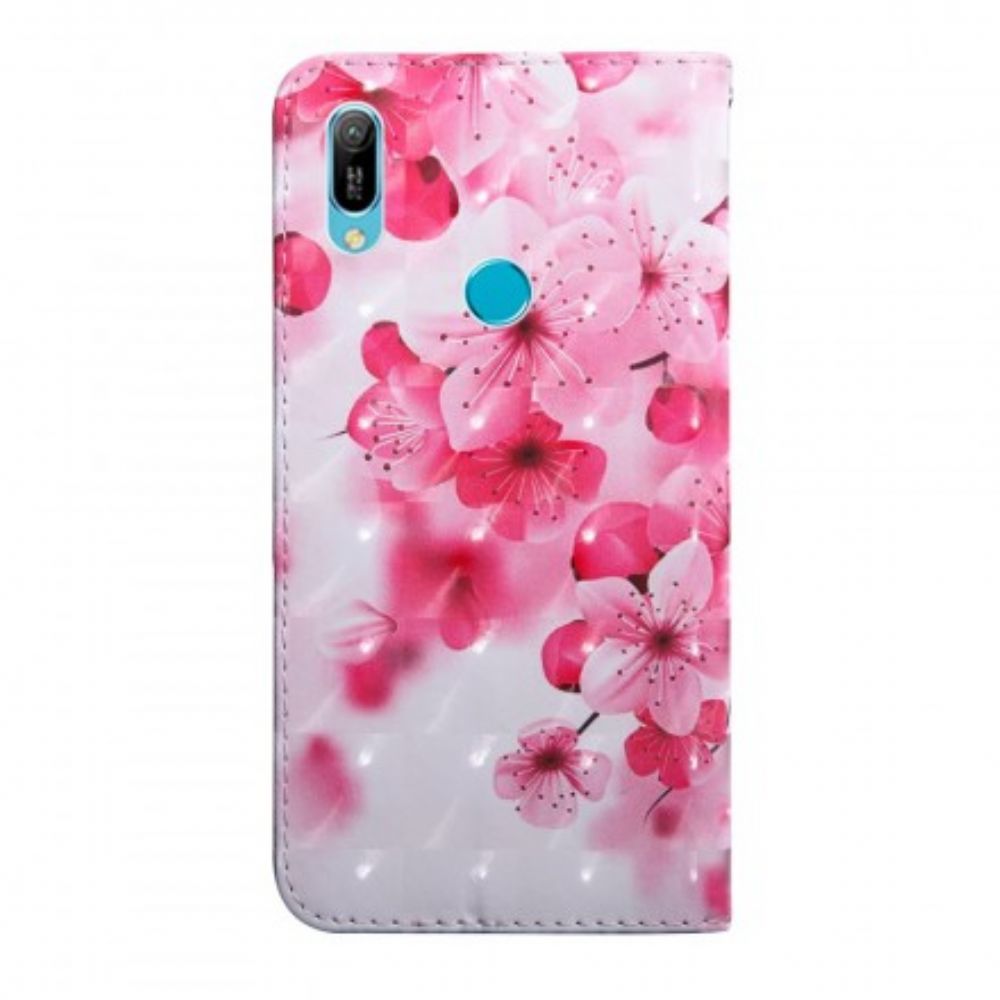 Lederhüllen Für Huawei Y6 2024 / Honor 8A Rosa Blumen