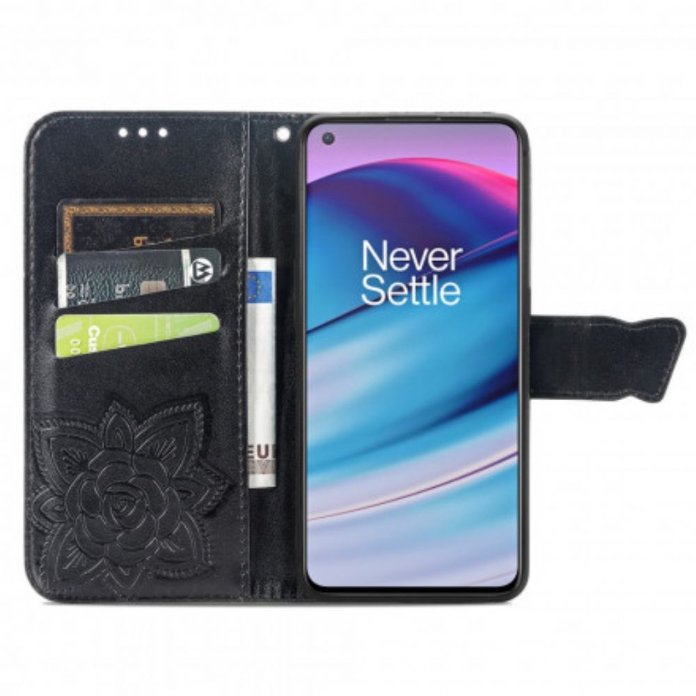 Flip Case Für OnePlus Nord CE 5G Halbe Schmetterlinge