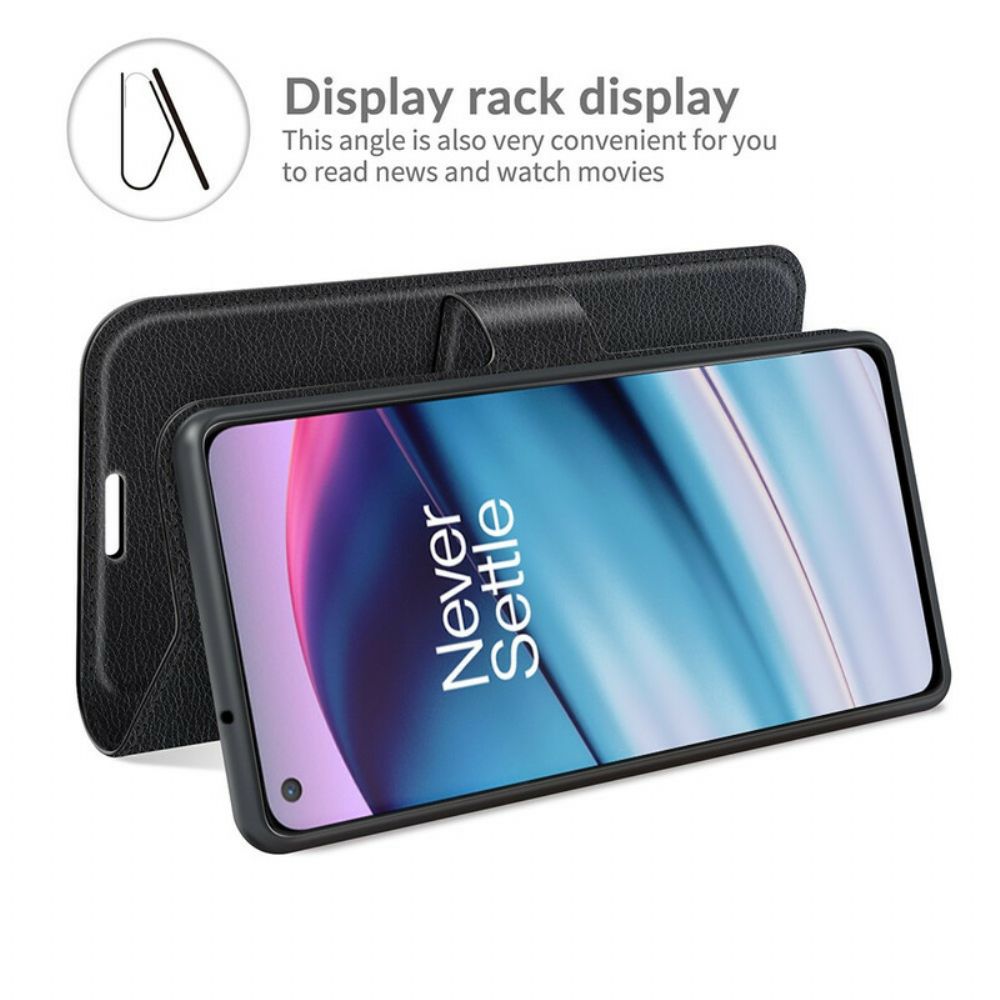 Flip Case Für OnePlus Nord CE 5G Klassischer Litschi-effekt