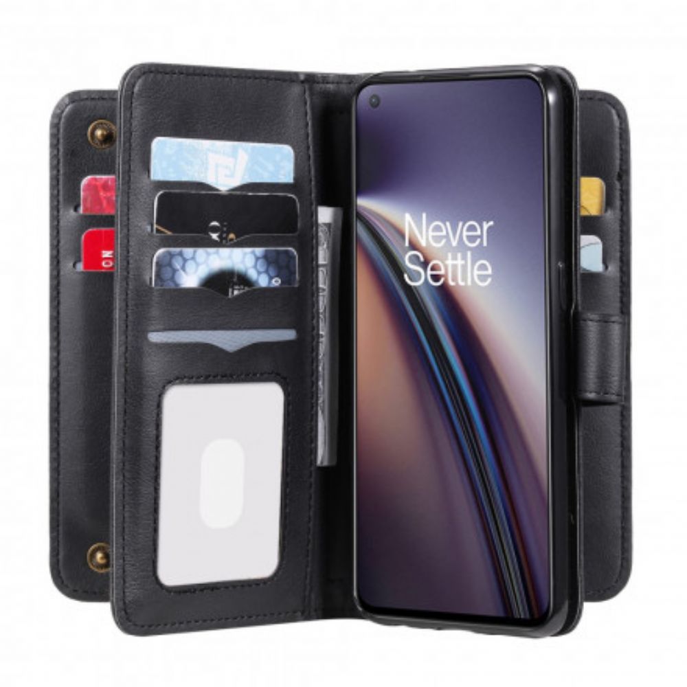 Flip Case Für OnePlus Nord CE 5G Multifunktionshalter Für 10 Karten