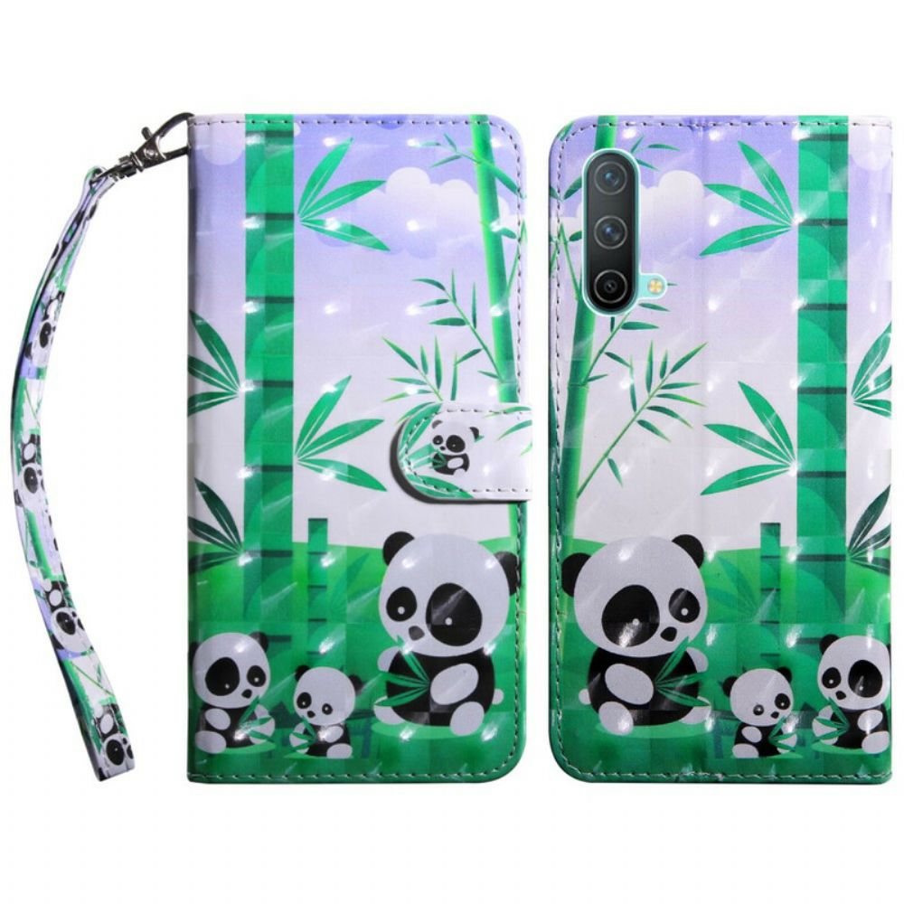 Flip Case Für OnePlus Nord CE 5G Panda-familie