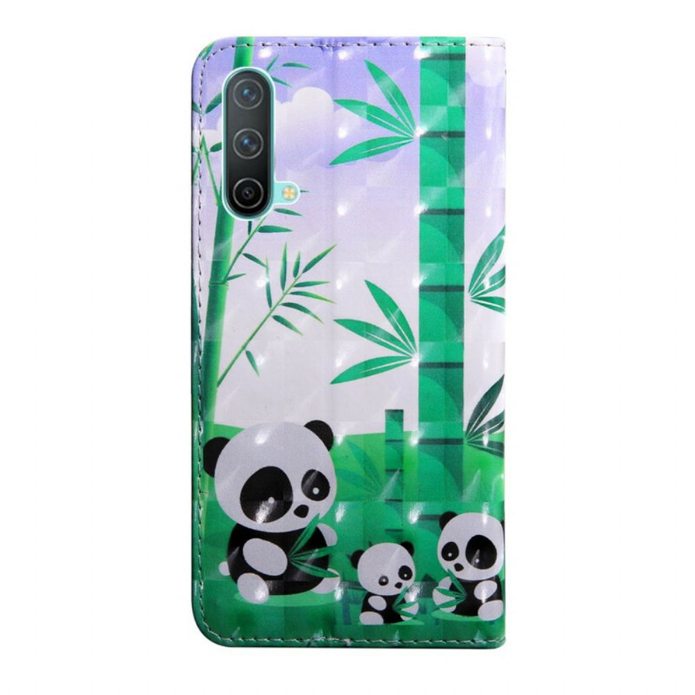 Flip Case Für OnePlus Nord CE 5G Panda-familie