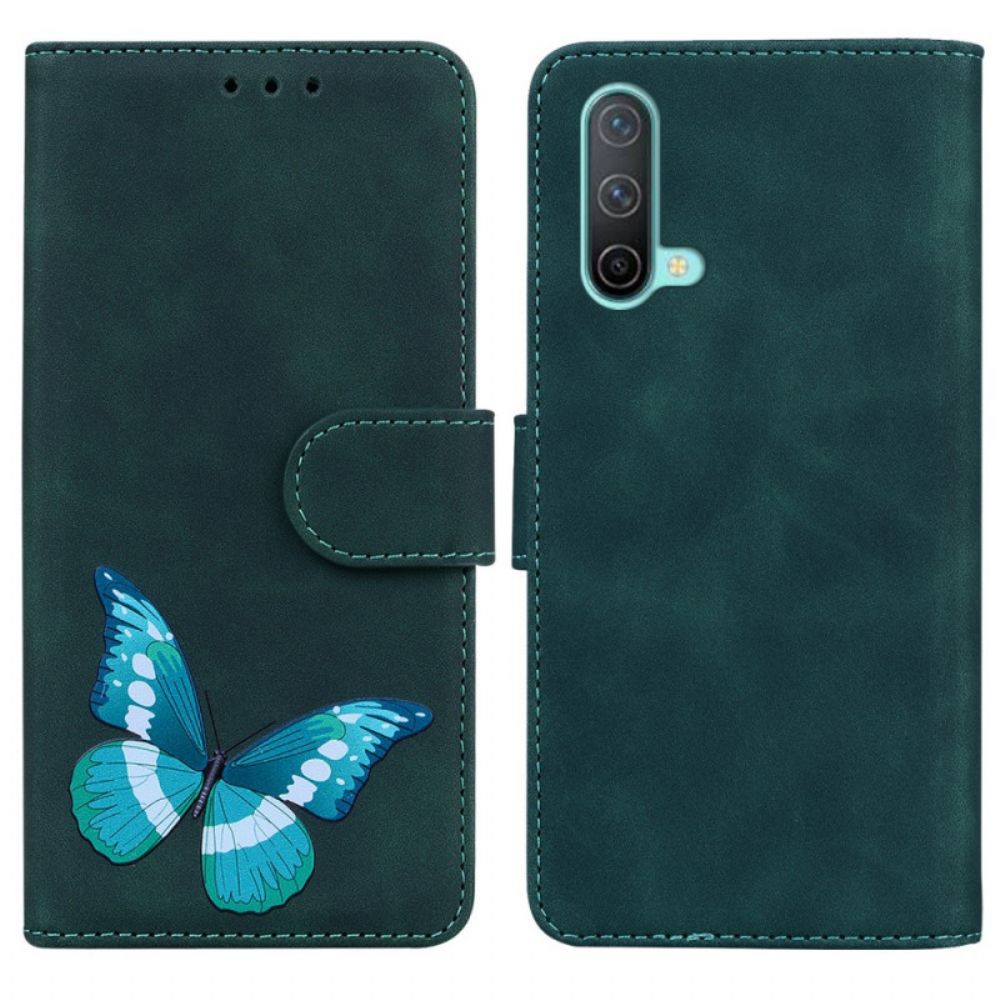 Flip Case Für OnePlus Nord CE 5G Schmetterlingshaut-touch