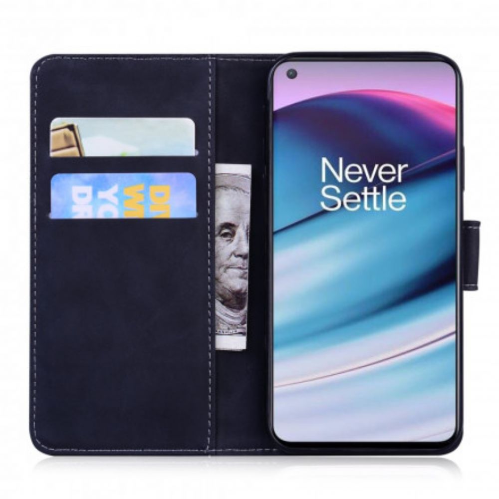 Flip Case Für OnePlus Nord CE 5G Tigergesichtsdruck