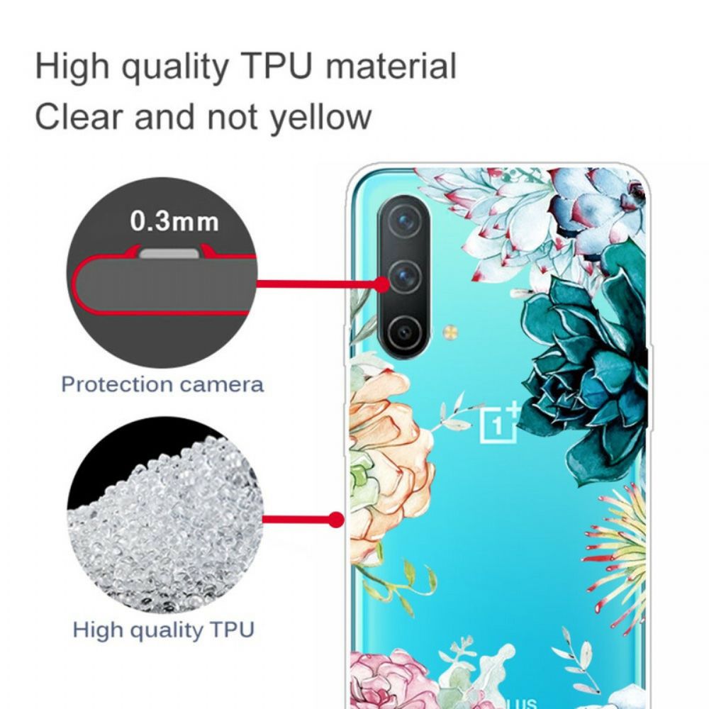 Hülle Für OnePlus Nord CE 5G Nahtlose Aquarellblumen