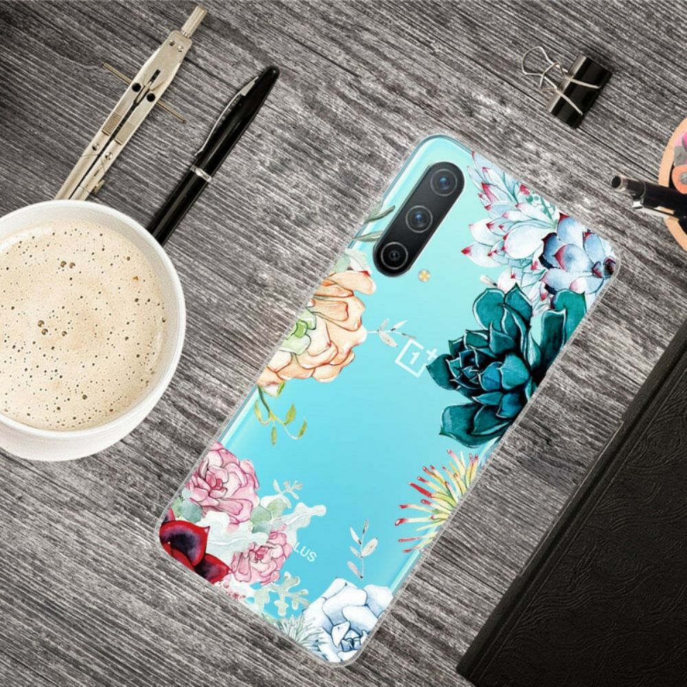 Hülle Für OnePlus Nord CE 5G Nahtlose Aquarellblumen