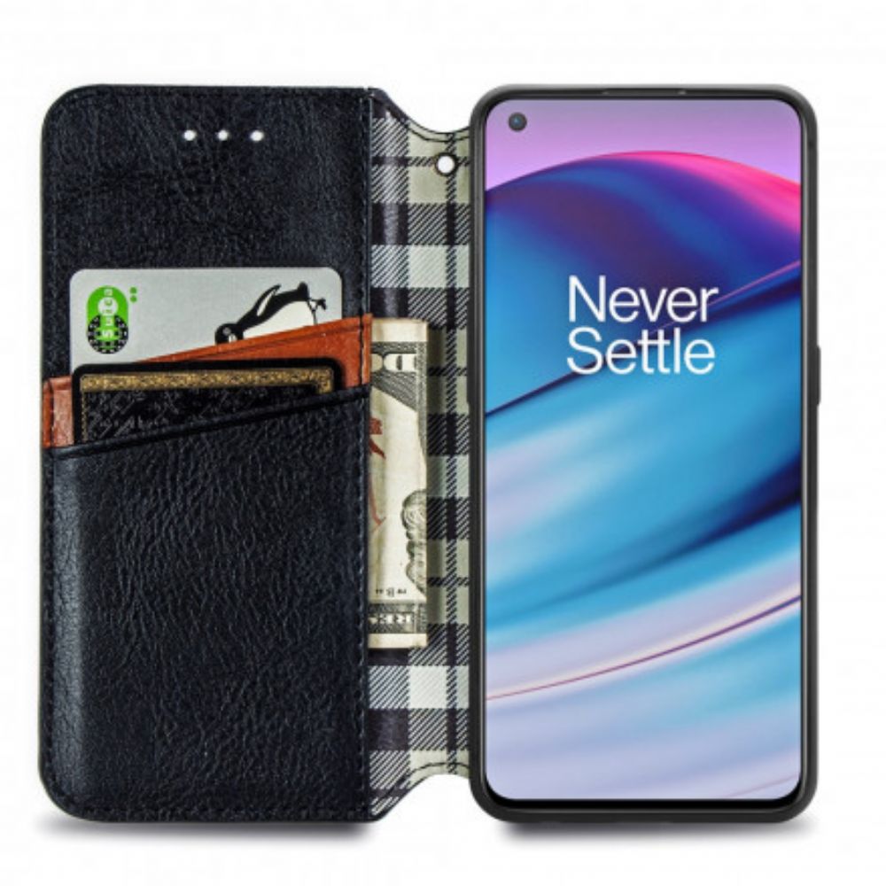 Schutzhülle Für OnePlus Nord CE 5G Flip Case Ledereffekt Mit Rautenstruktur