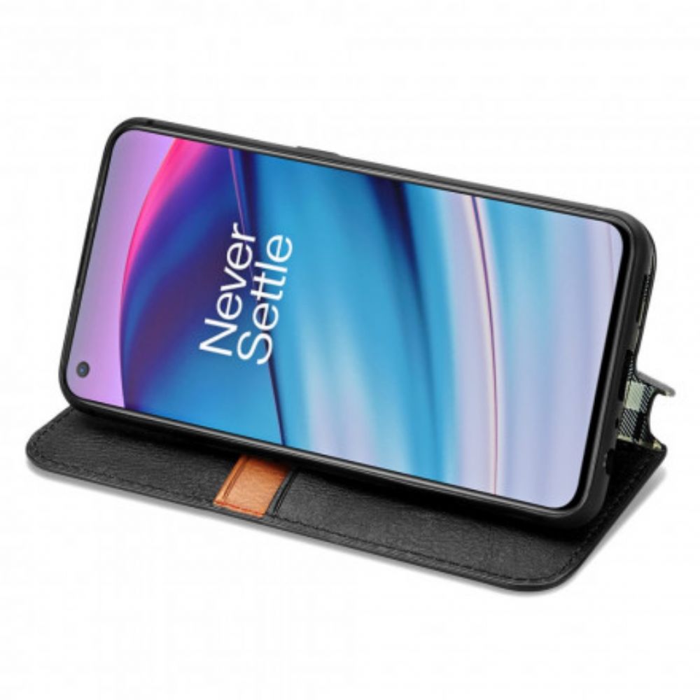 Schutzhülle Für OnePlus Nord CE 5G Flip Case Ledereffekt Mit Rautenstruktur