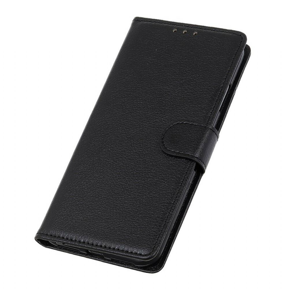 Flip Case Für Sony Xperia 5 II Traditionelles Litschi-kunstleder