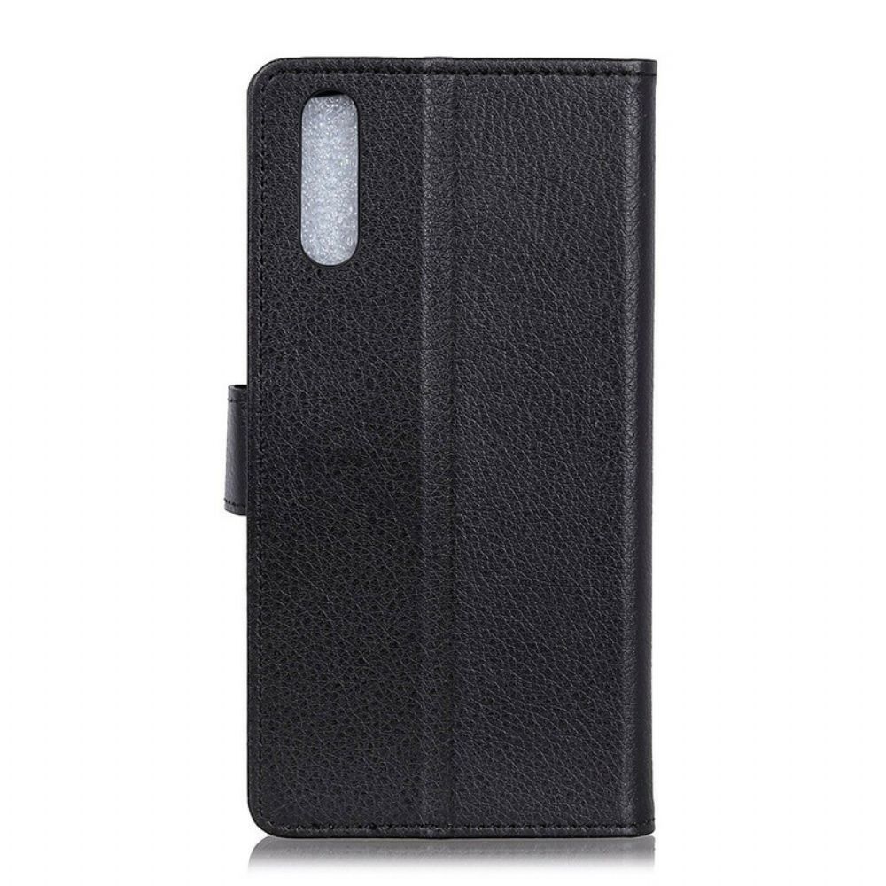 Flip Case Für Sony Xperia 5 II Traditionelles Litschi-kunstleder