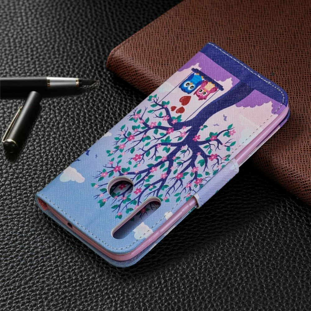 Flip Case Für Huawei P Smart Plus 2024 Eulen Auf Der Schaukel