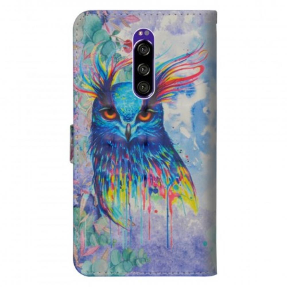 Lederhüllen Für Sony Xperia 1 Aquarell Vogel