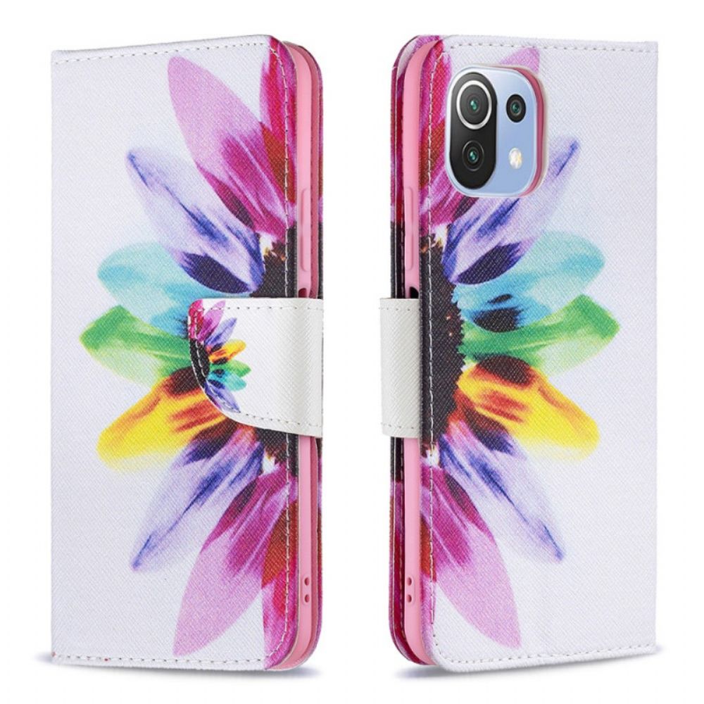 Flip Case Für Xiaomi Mi 11 Lite 5G NE / Mi 11 Lite 4G / 5G Aquarell Blume