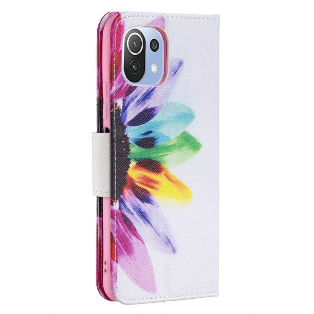 Flip Case Für Xiaomi Mi 11 Lite 5G NE / Mi 11 Lite 4G / 5G Aquarell Blume