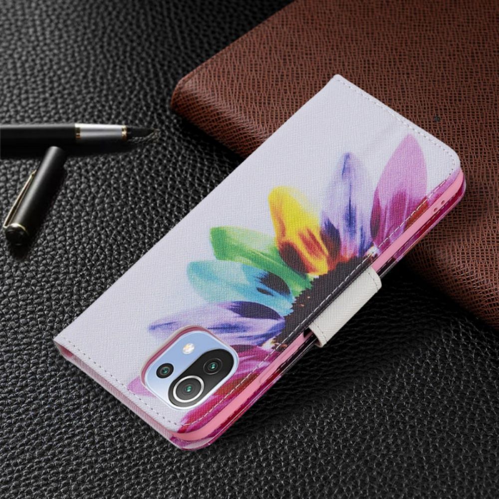 Flip Case Für Xiaomi Mi 11 Lite 5G NE / Mi 11 Lite 4G / 5G Aquarell Blume