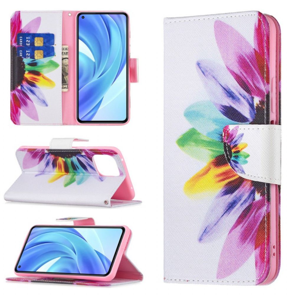 Flip Case Für Xiaomi Mi 11 Lite 5G NE / Mi 11 Lite 4G / 5G Aquarell Blume