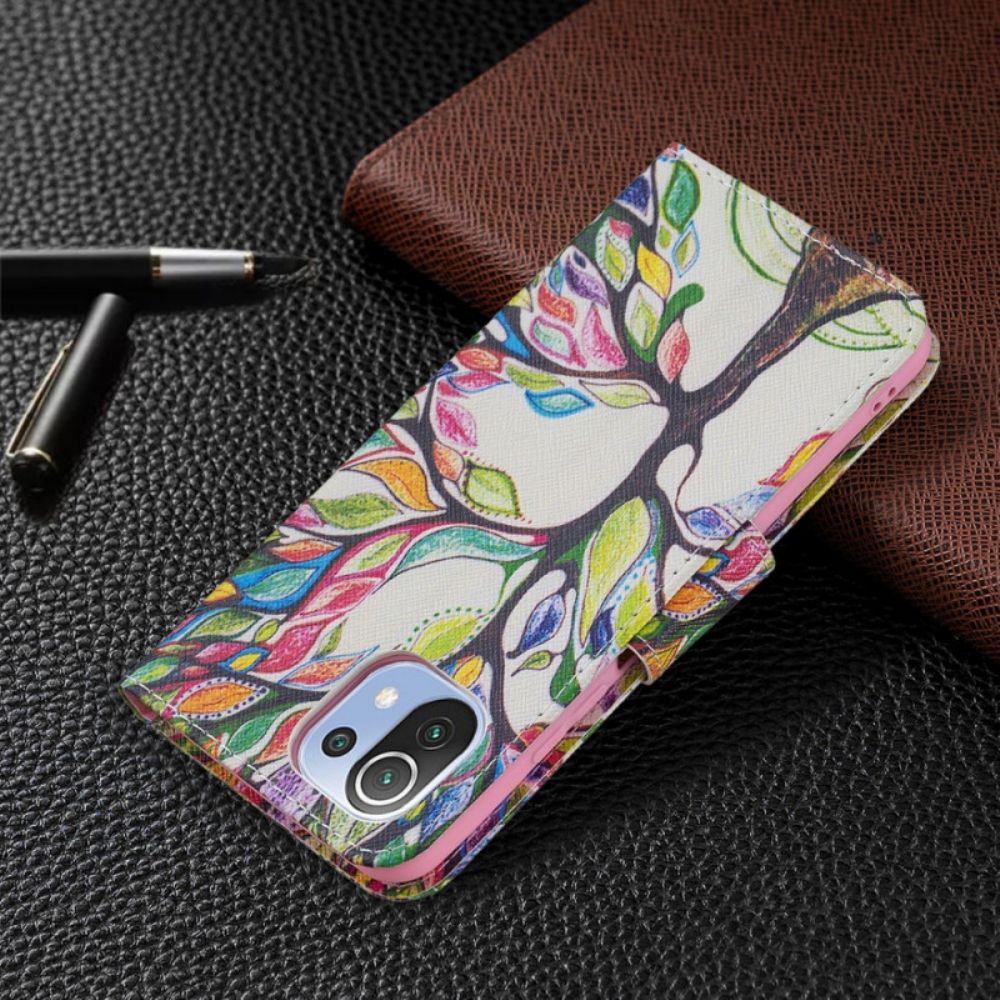 Flip Case Für Xiaomi Mi 11 Lite 5G NE / Mi 11 Lite 4G / 5G Farbiger Baum