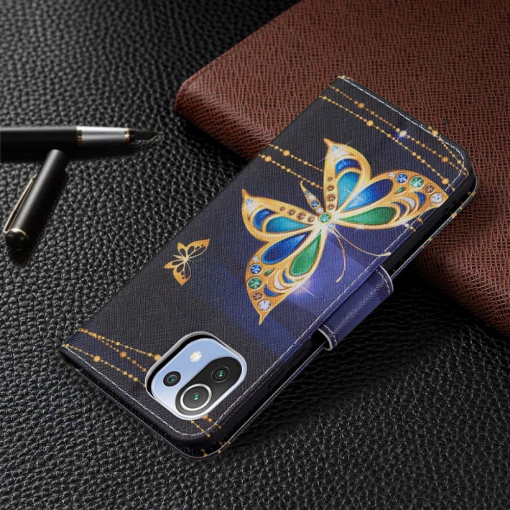 Flip Case Für Xiaomi Mi 11 Lite 5G NE / Mi 11 Lite 4G / 5G Kostbare Schmetterlinge