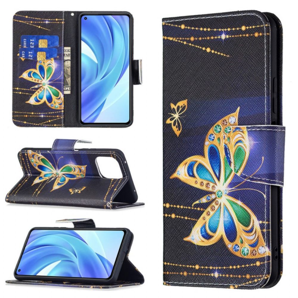 Flip Case Für Xiaomi Mi 11 Lite 5G NE / Mi 11 Lite 4G / 5G Kostbare Schmetterlinge