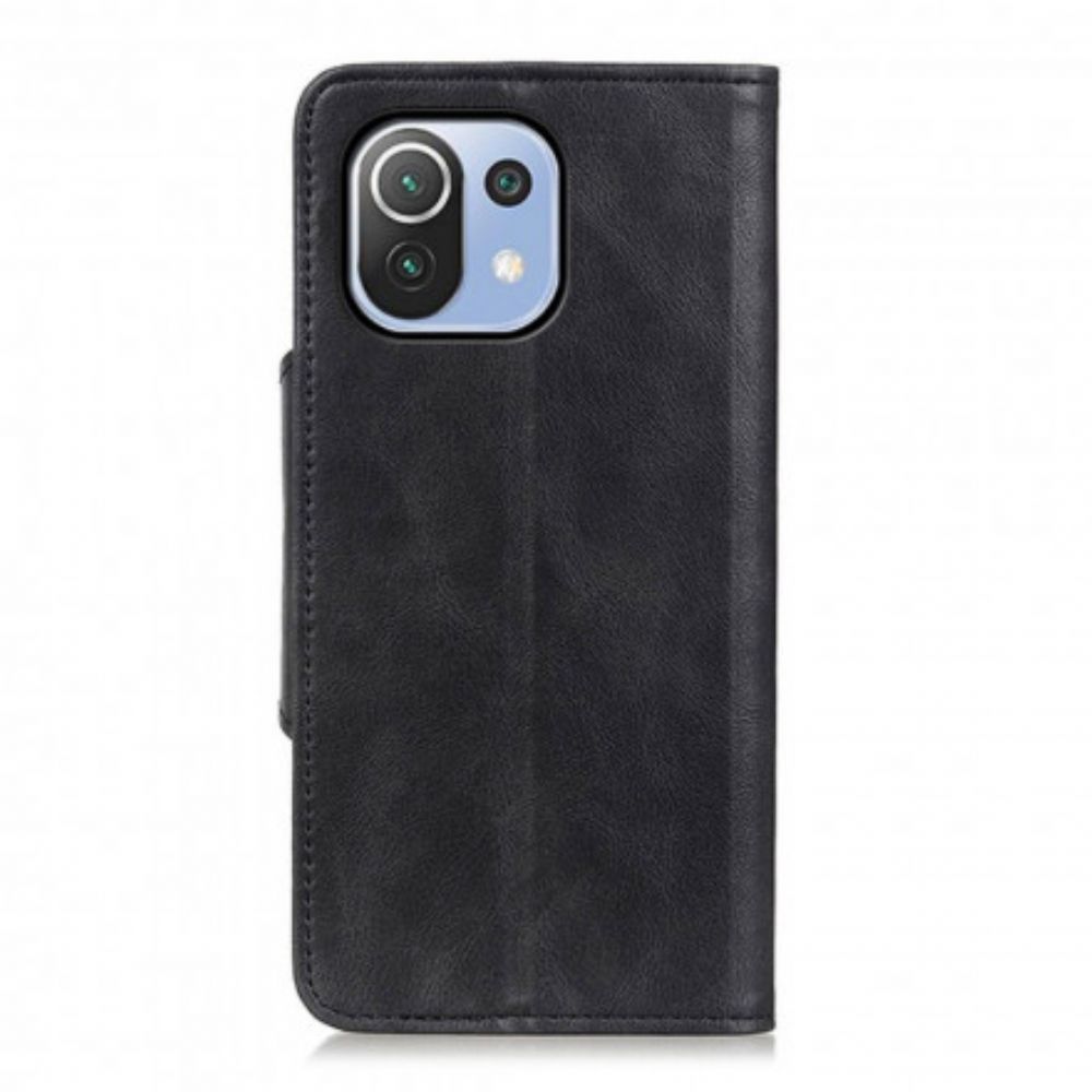 Flip Case Für Xiaomi Mi 11 Lite 5G NE / Mi 11 Lite 4G / 5G Kunstlederknopf