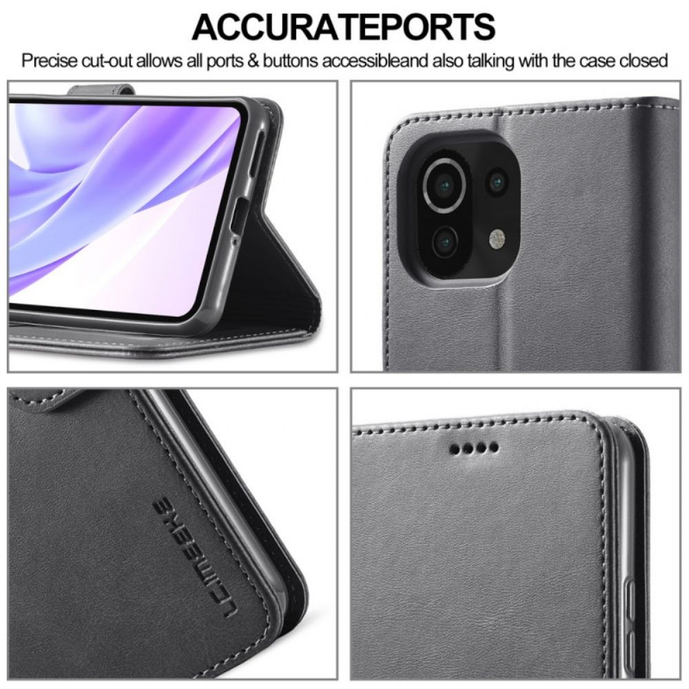 Flip Case Für Xiaomi Mi 11 Lite 5G NE / Mi 11 Lite 4G / 5G Lc.imeeke Ledereffekt