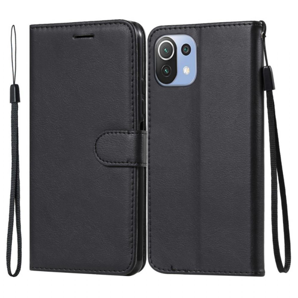 Flip Case Für Xiaomi Mi 11 Lite 5G NE / Mi 11 Lite 4G / 5G Mit Kordel Kunstlederarmband