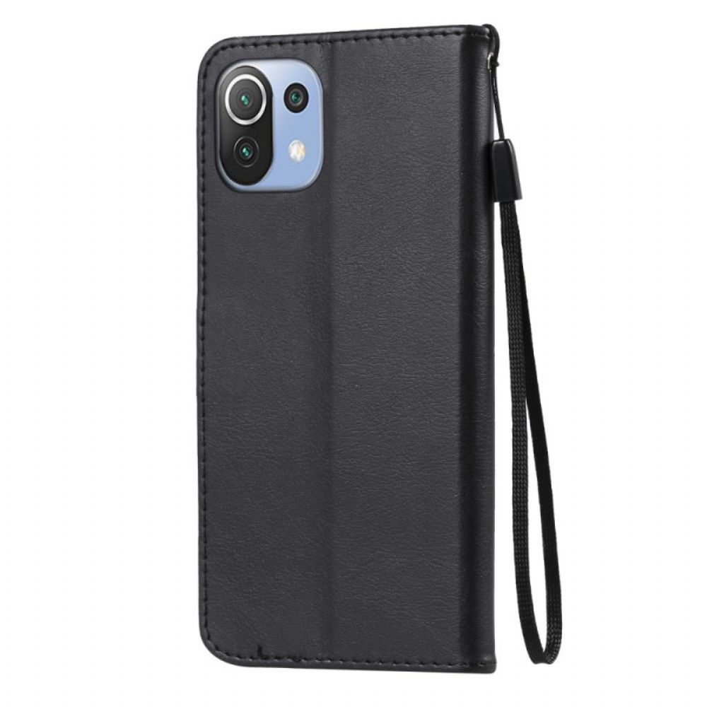 Flip Case Für Xiaomi Mi 11 Lite 5G NE / Mi 11 Lite 4G / 5G Mit Kordel Kunstlederarmband