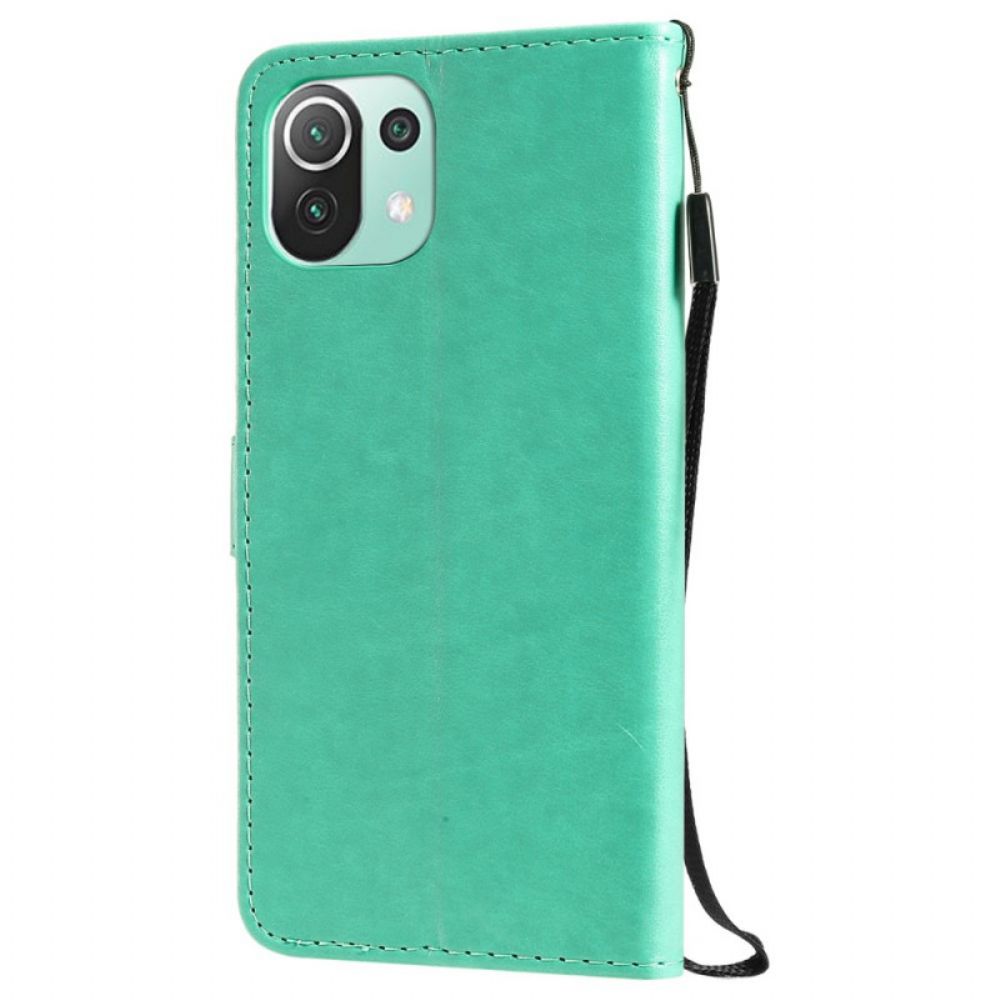 Flip Case Für Xiaomi Mi 11 Lite 5G NE / Mi 11 Lite 4G / 5G Mit Kordel Tanga Katze Und Biene