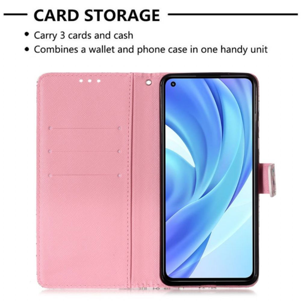 Flip Case Für Xiaomi Mi 11 Lite 5G NE / Mi 11 Lite 4G / 5G Rote Schmetterlinge