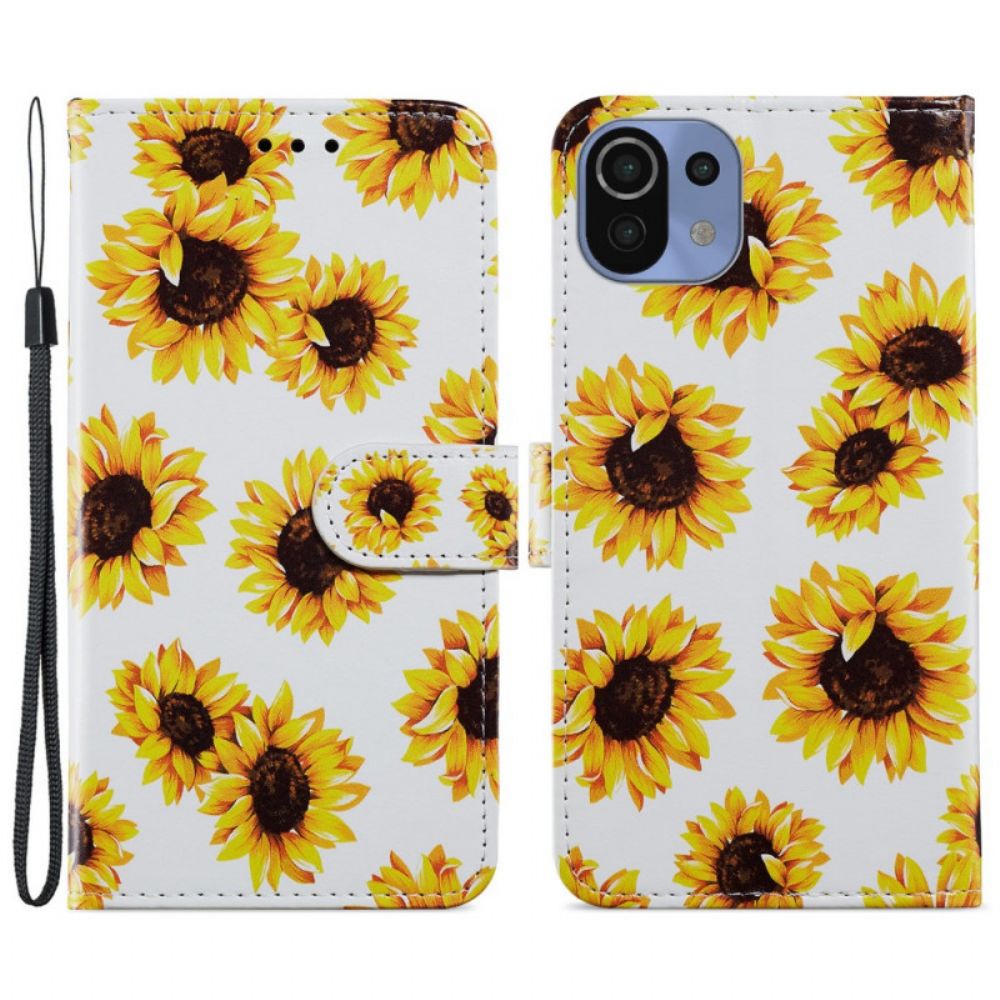 Flip Case Für Xiaomi Mi 11 Lite 5G NE / Mi 11 Lite 4G / 5G Sonnenblumen